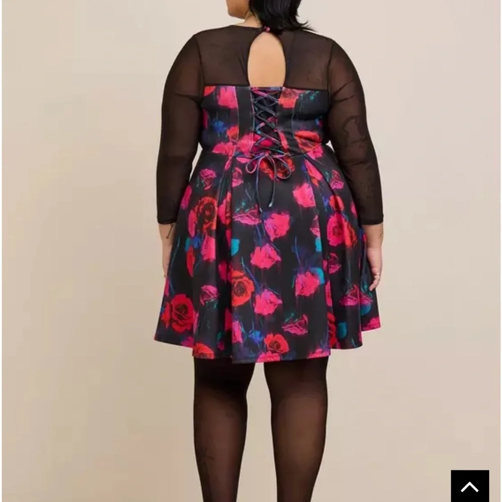 Torrid Vibrant Floral Long Sleeve Dress - Picture 2 of 5